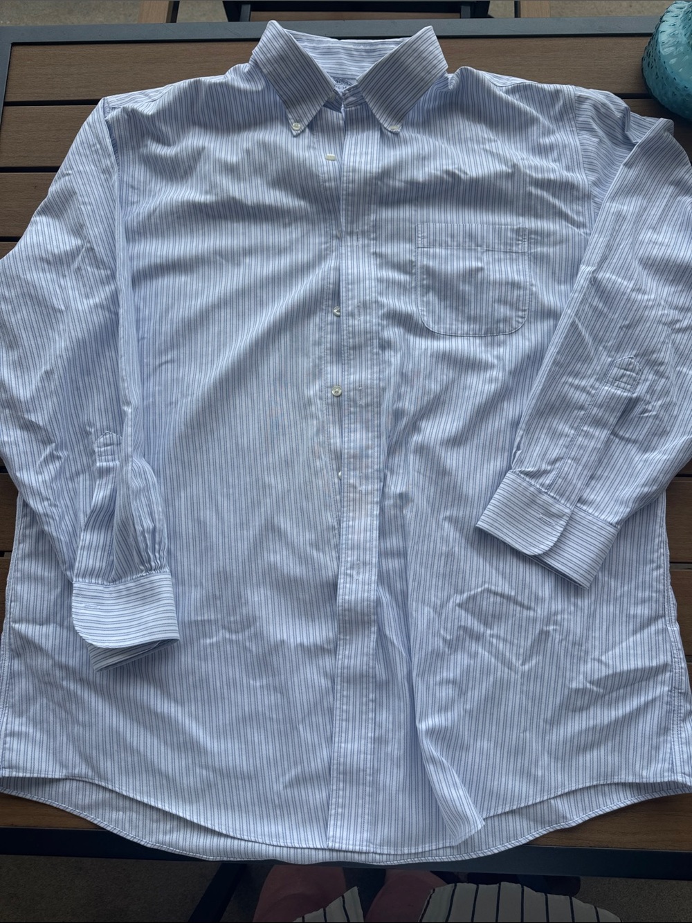 🩵Brooks Brothers Regent Supima Cotton Blue & White Striped Button-Down Shirt🩵